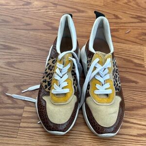 Women’s Leopard & Brown Fashion Sneaker - White Laces